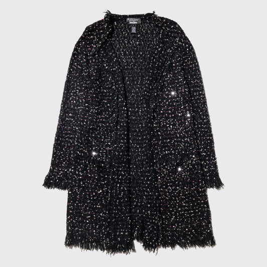 vintage fringe spangle knit coat