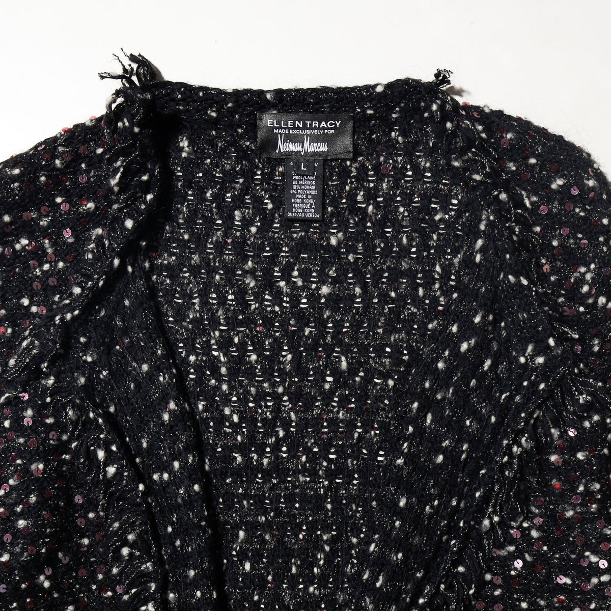 vintage fringe spangle knit coat