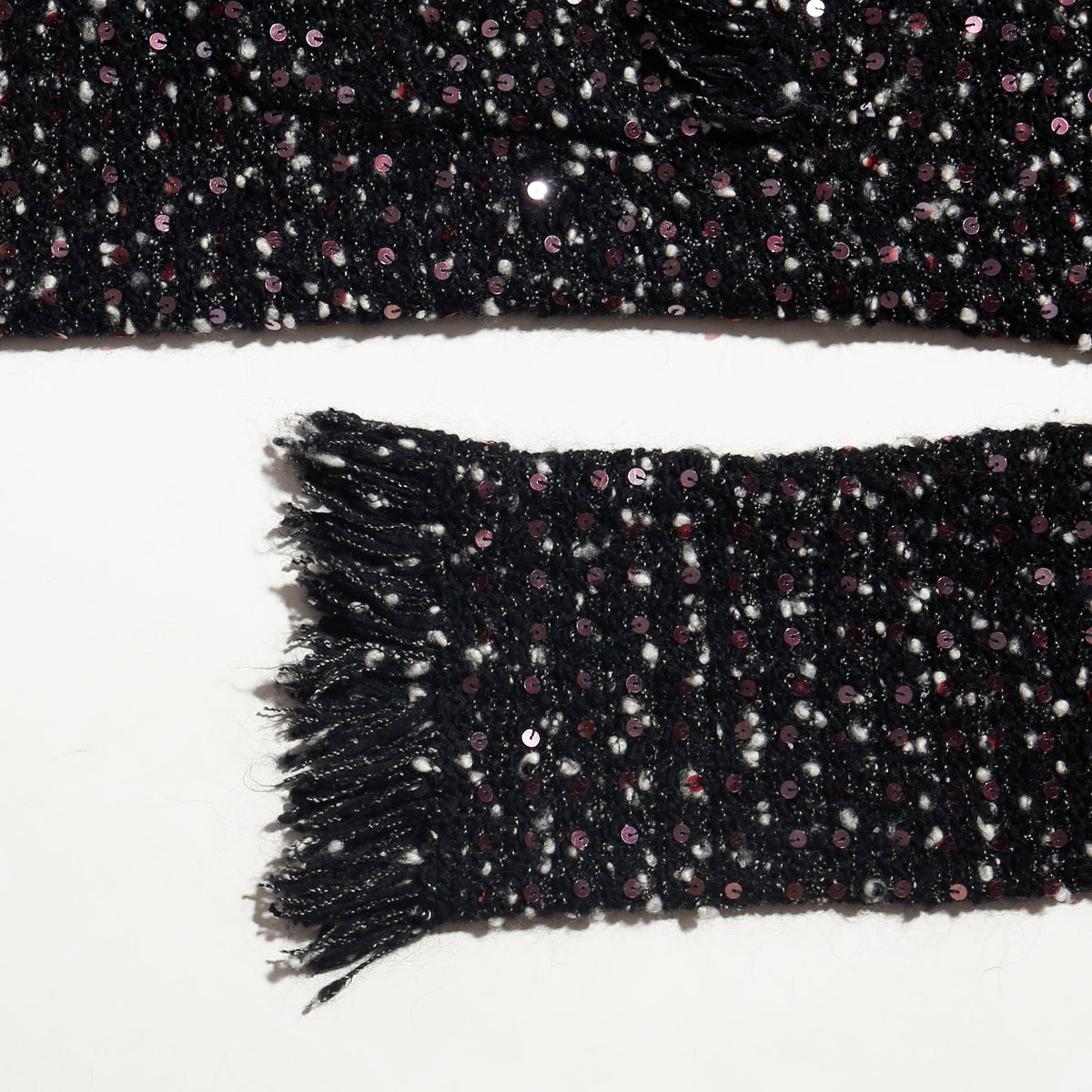 vintage fringe spangle knit coat