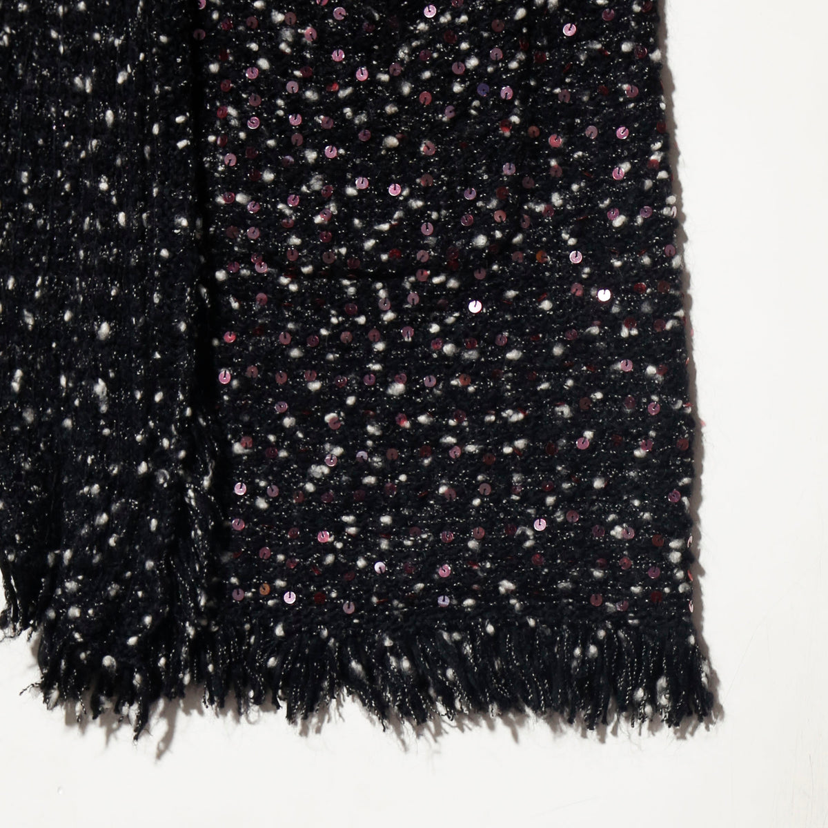 vintage fringe spangle knit coat