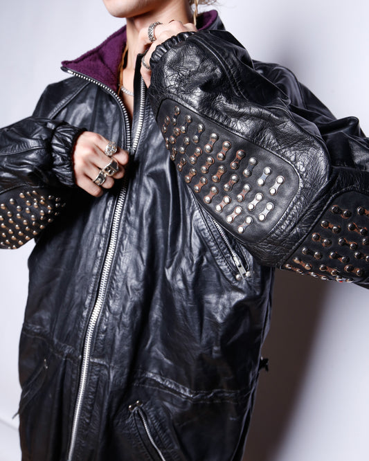 vintage spike leather jacket