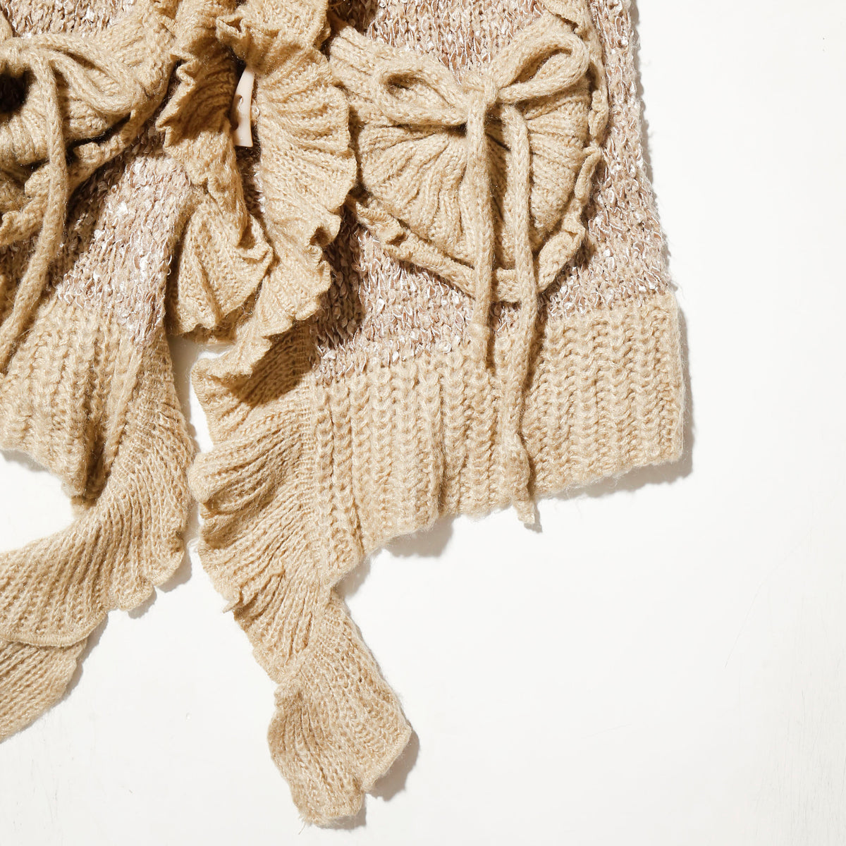 vintage ruffle dress knit cardigan