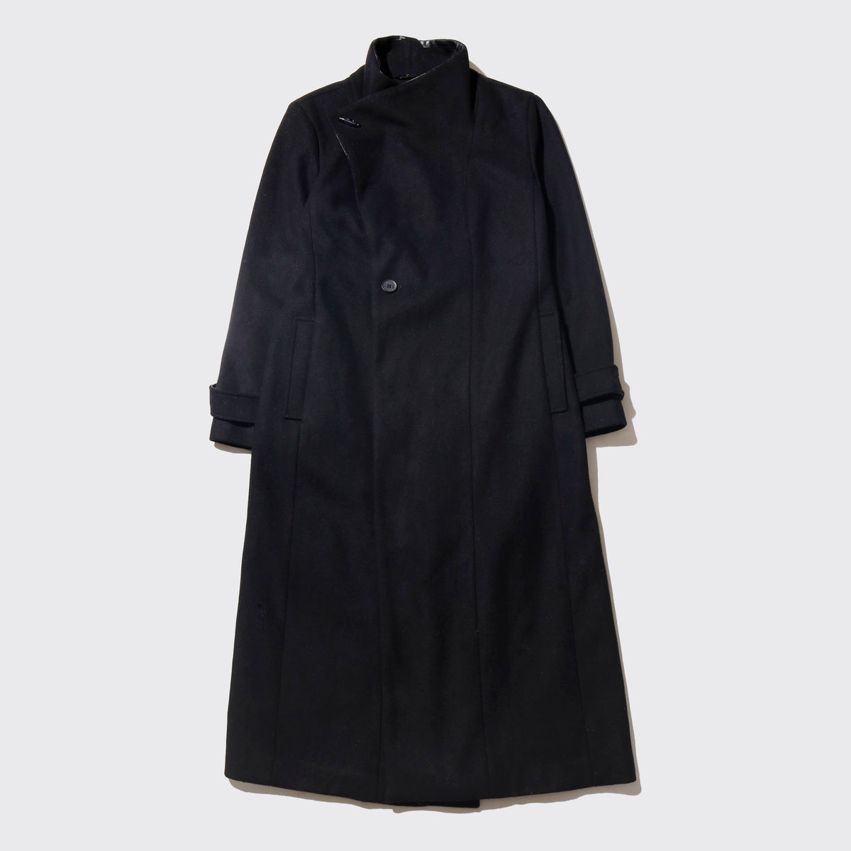 vintage donna karan wrap long wool coat