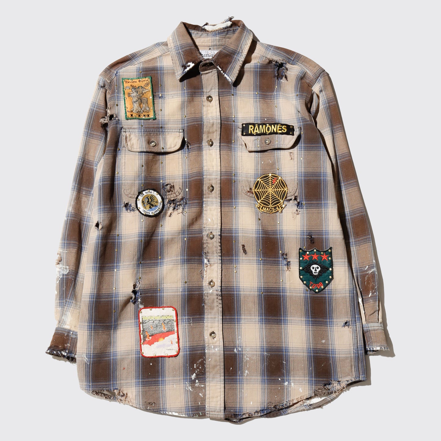 *one-off carhartt custom broken heavy check shirt