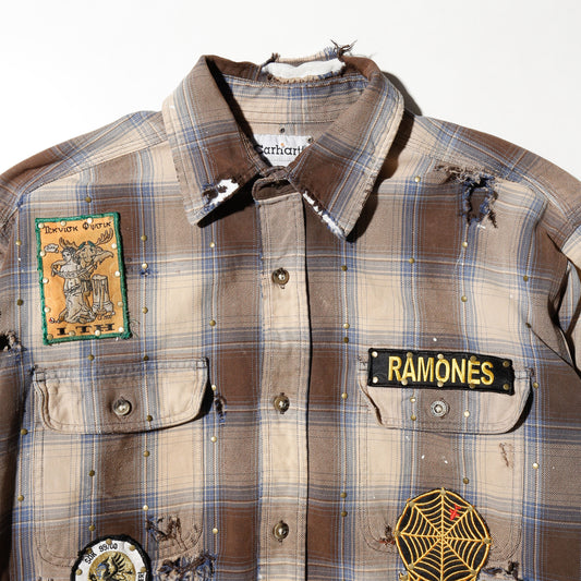 *one-off carhartt custom broken heavy check shirt