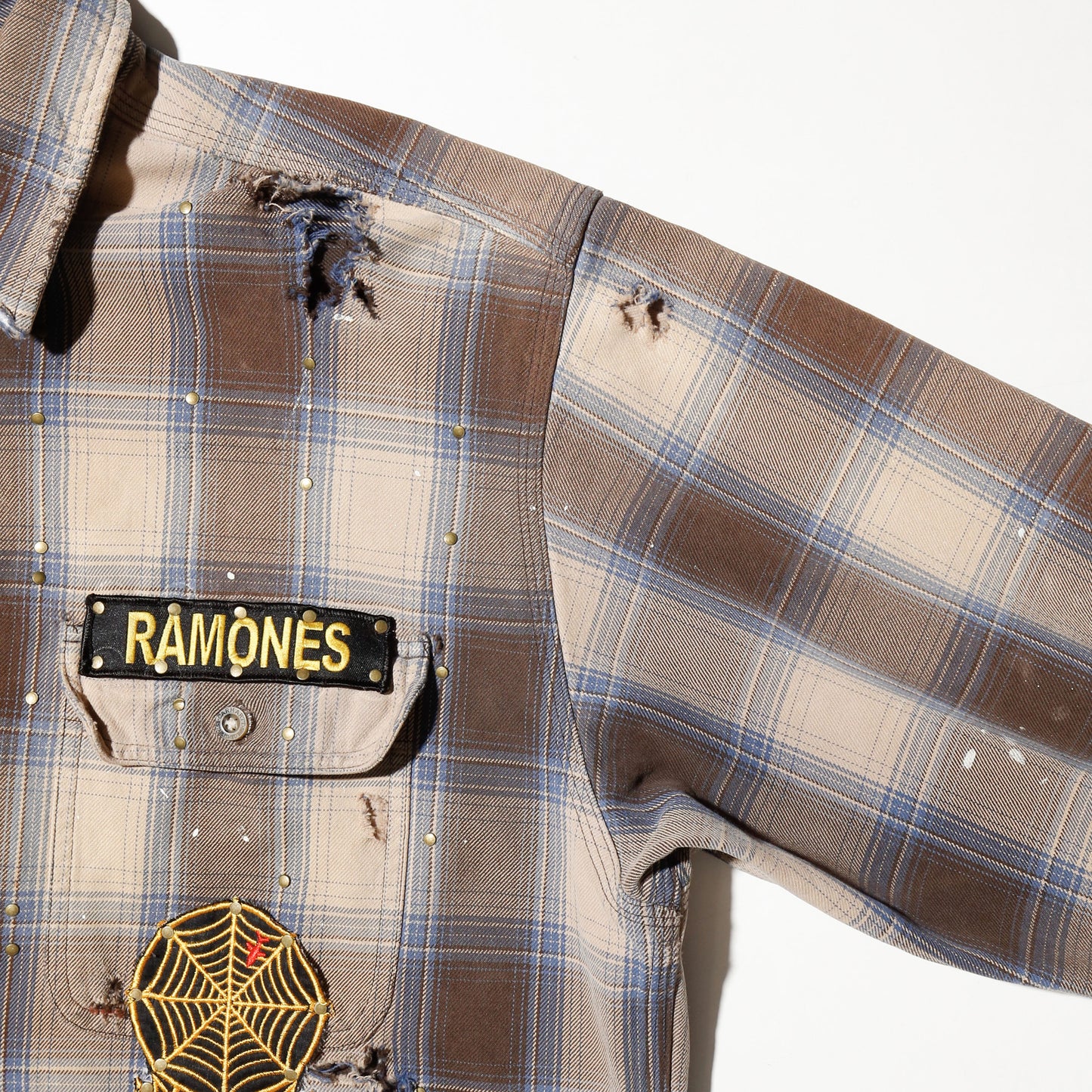 *one-off carhartt custom broken heavy check shirt