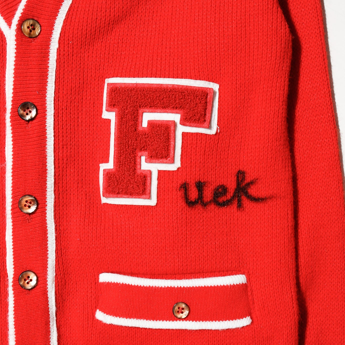 vintage 70's nfl f*ck varsity cardigan