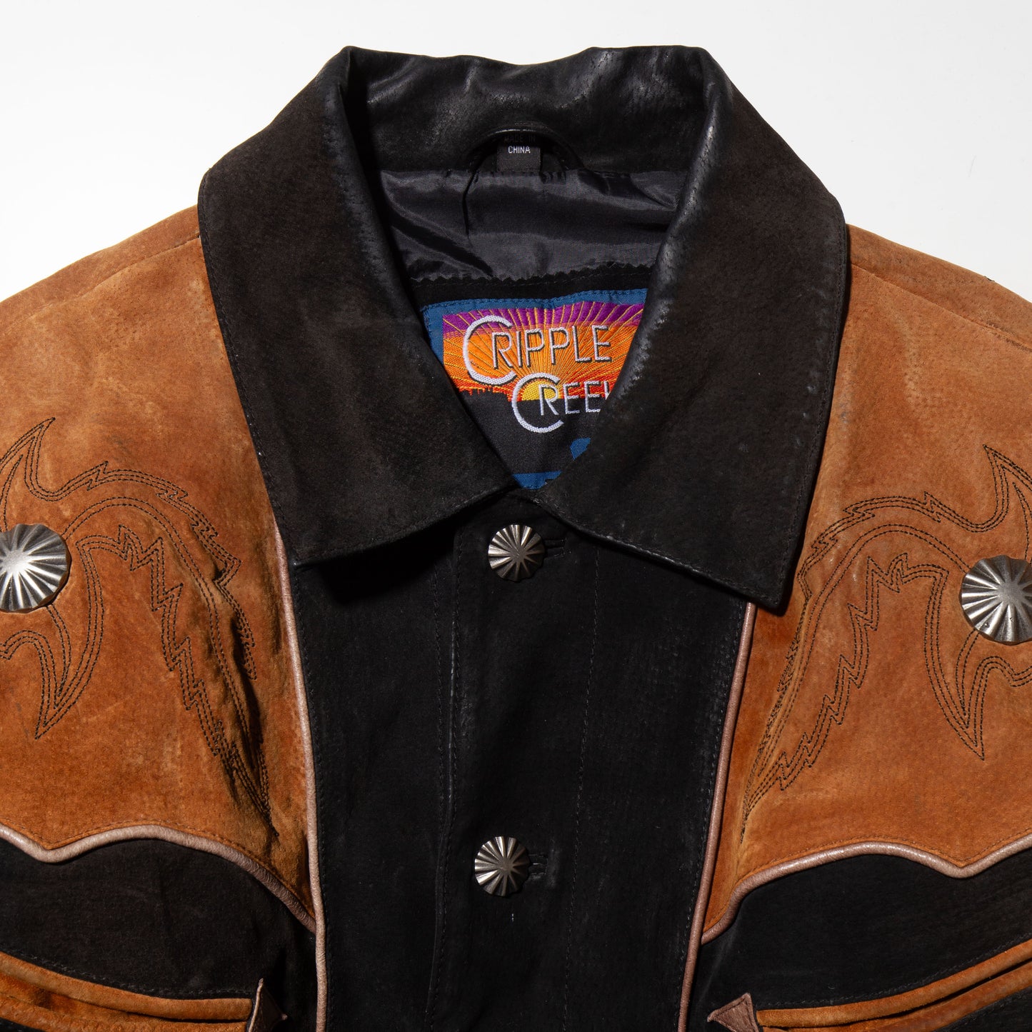 vintage western suede leather jacket