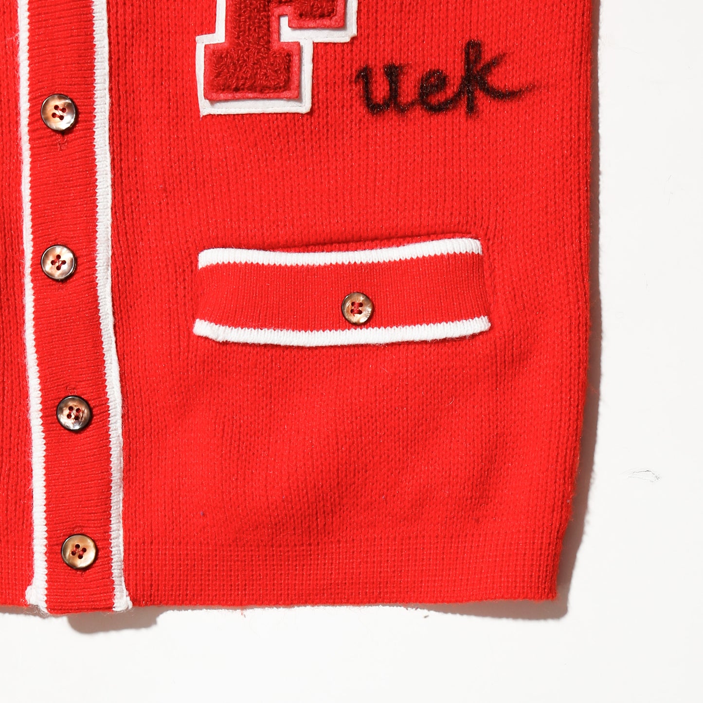 vintage 70's nfl f*ck varsity cardigan