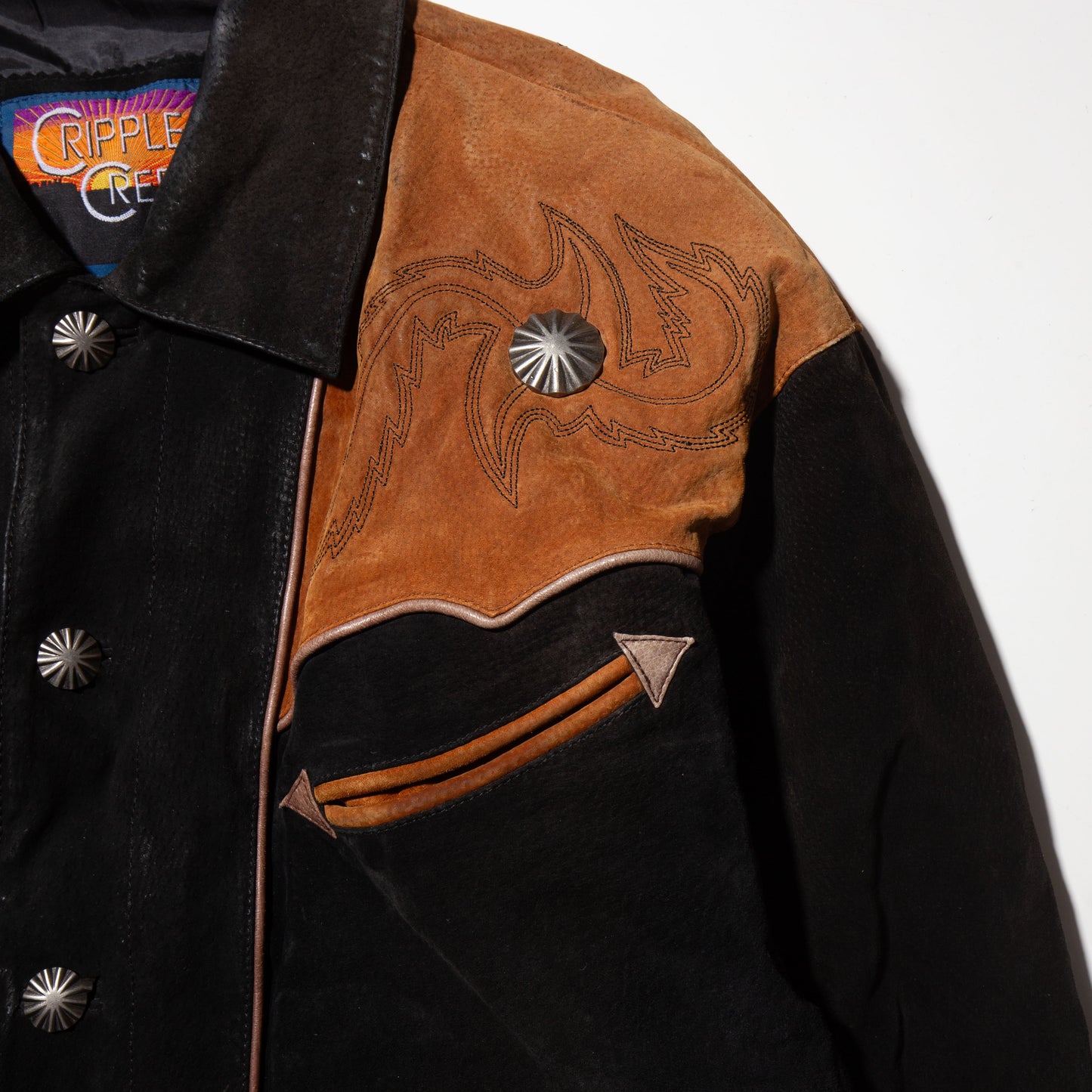 vintage western suede leather jacket