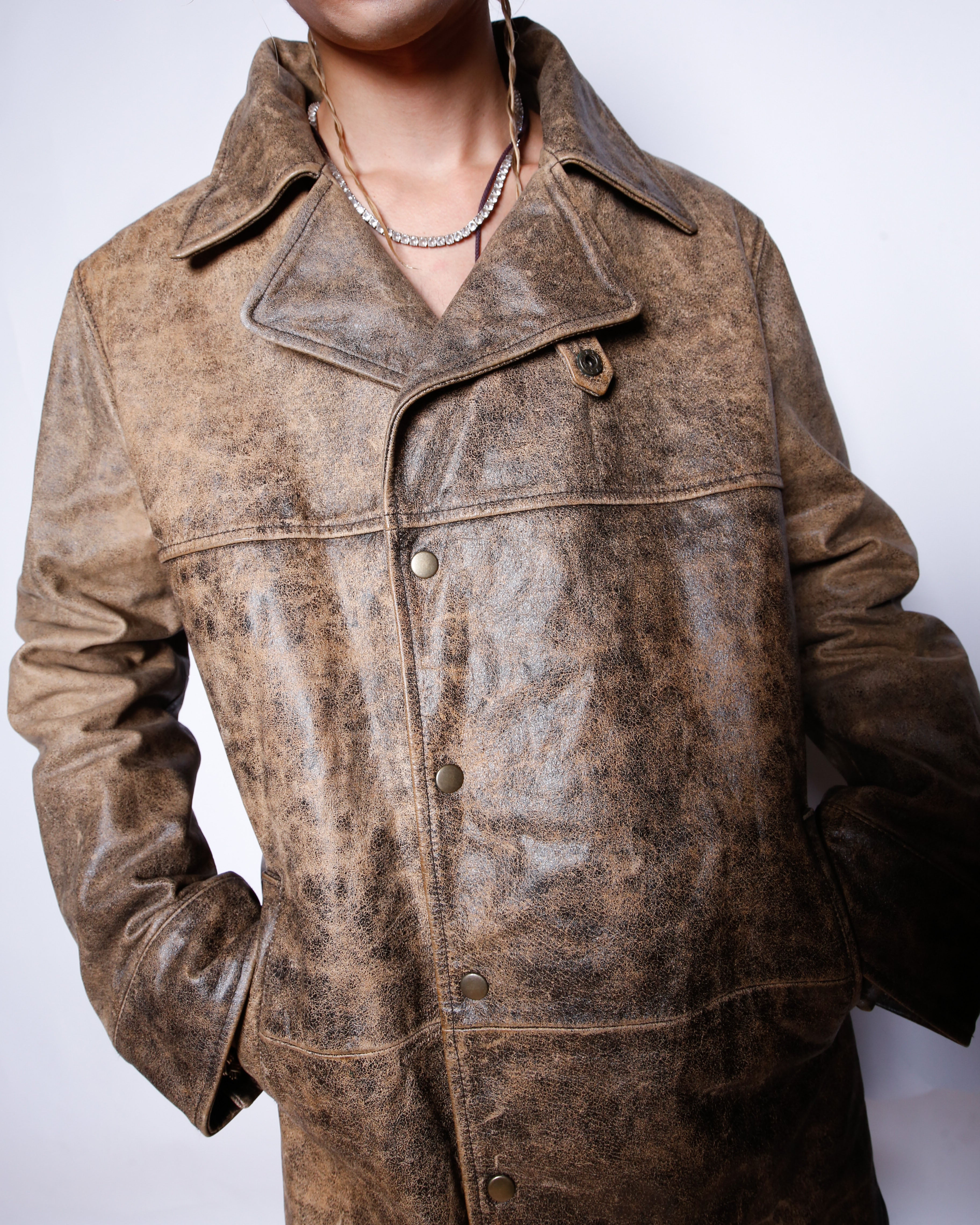 vintage faded leather coat – NOILL