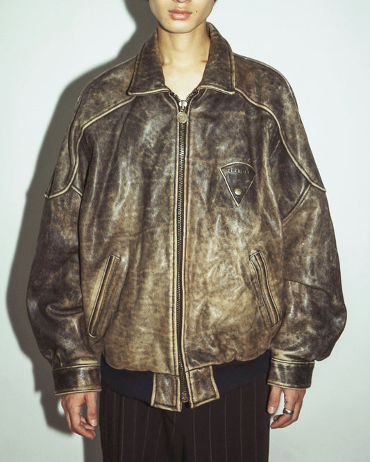 vintage faded leather jacket