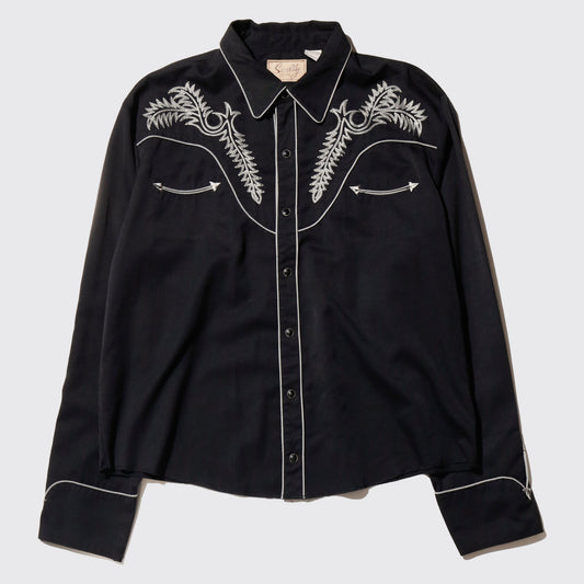 vintage cropped broderied western shirt