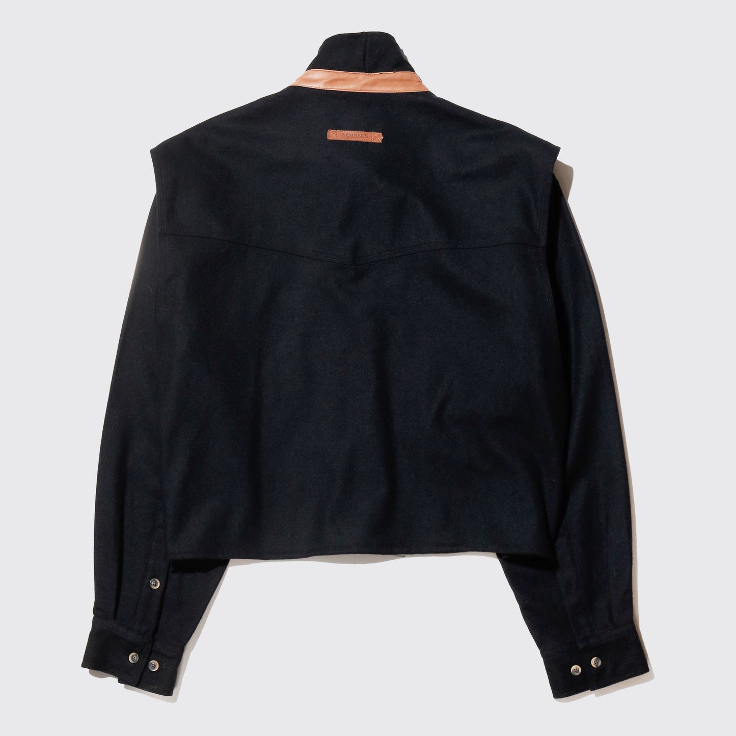 *one-off cropped bowtie wool shirt