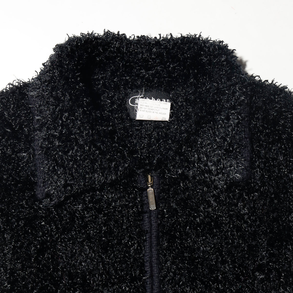 vintage cropped fuzzy knit jacket