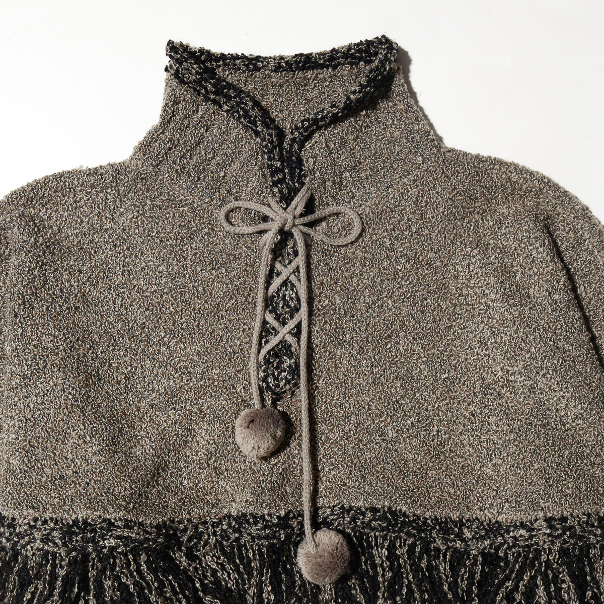 vintage cropped fringe folklore sweater