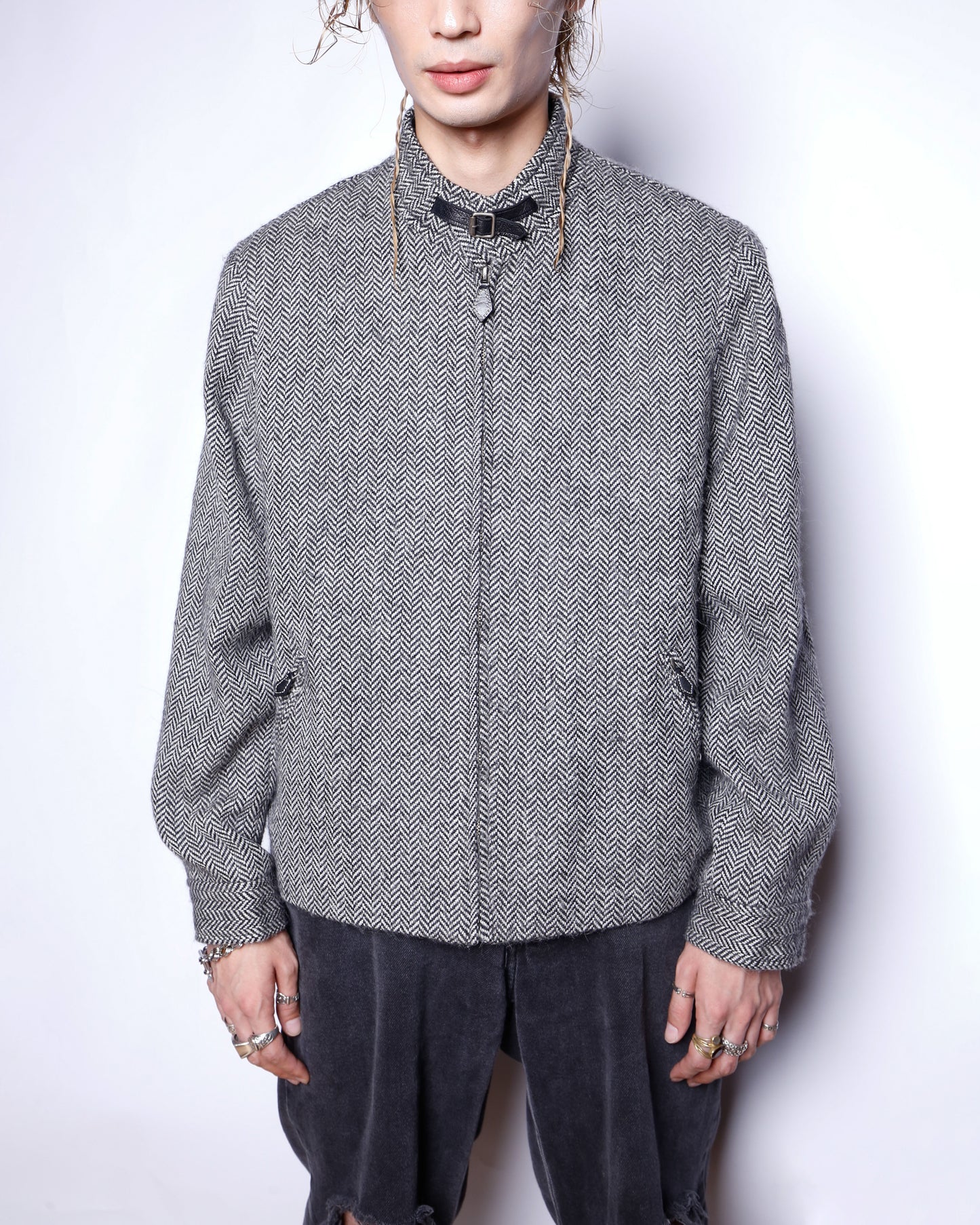 vintage lauren ralph lauren chin strap herringbone jacket