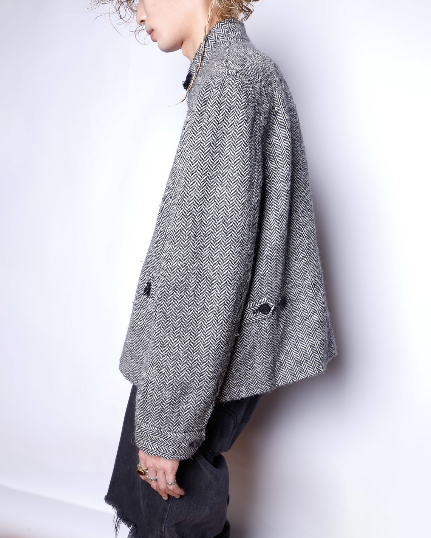 vintage lauren ralph lauren chin strap herringbone jacket