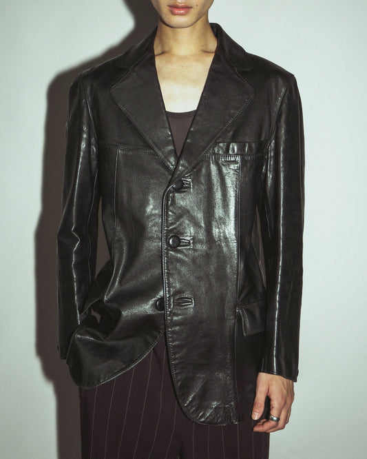 vintage 3b leather tailored jacket