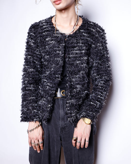 vintage curly knit cardigan