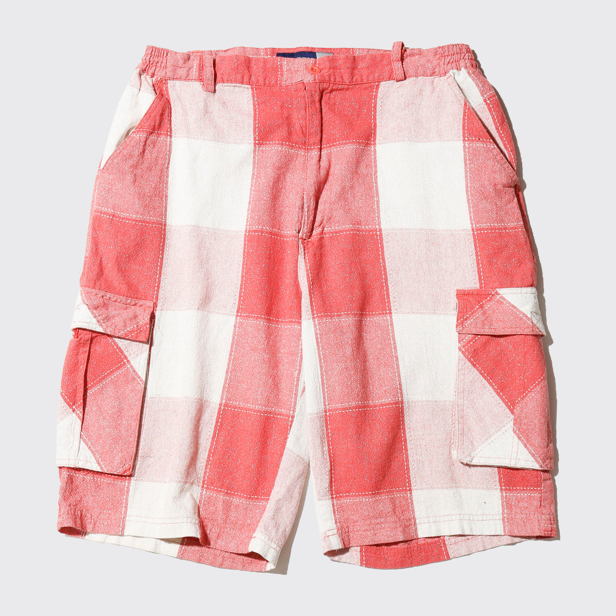 vintage shinny buffalo check cargo shorts