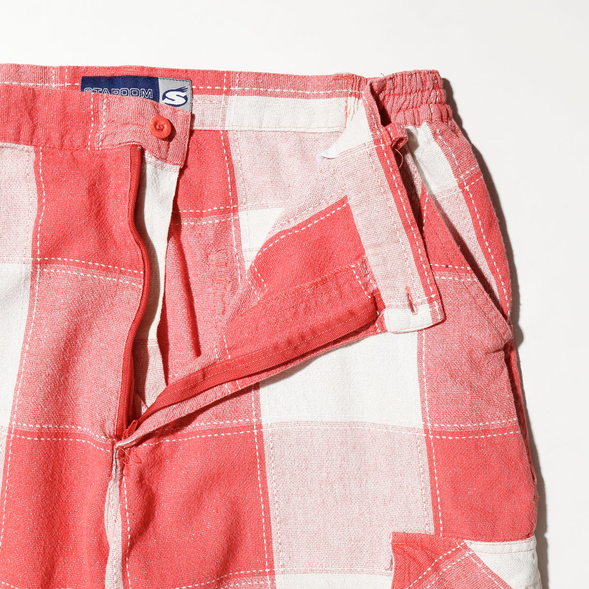 vintage shinny buffalo check cargo shorts