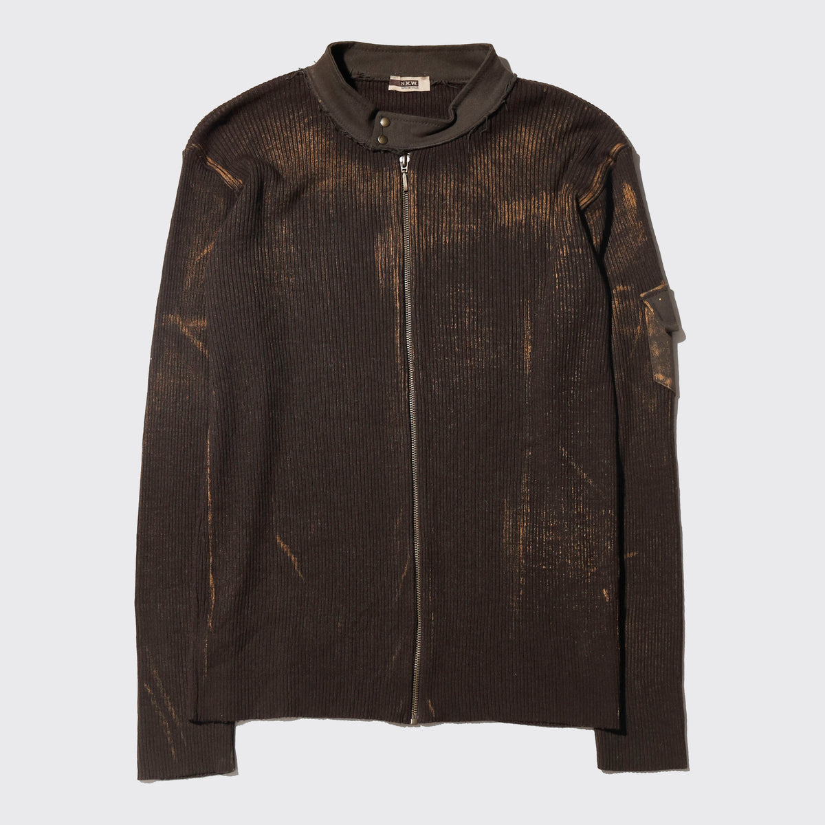 vintage euro distressed rib knit jacket