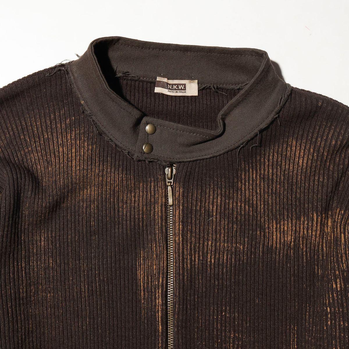 vintage euro distressed rib knit jacket