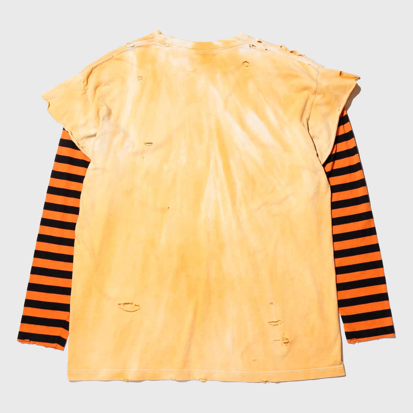 *one-off layered sleeve broken t-shirt