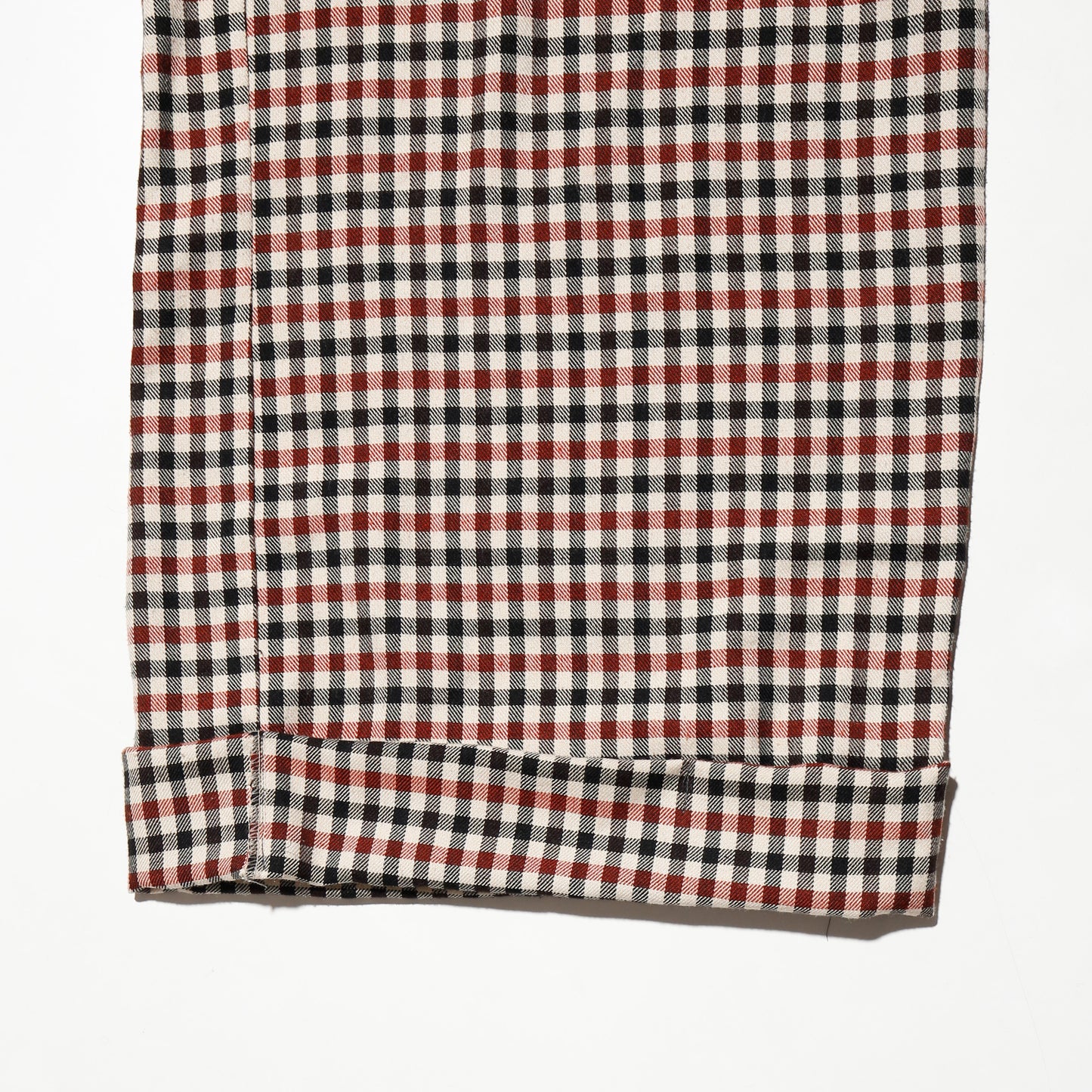 vintage check tucked wide slacks