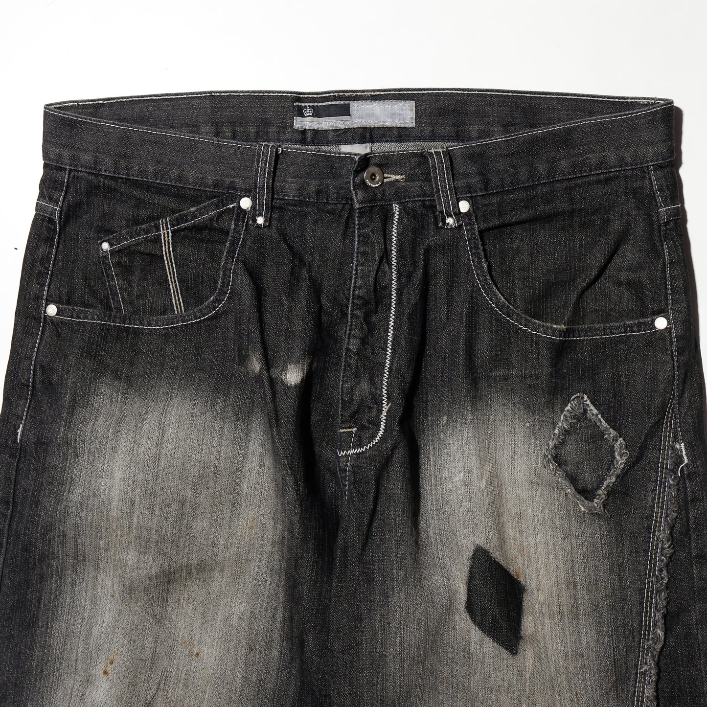 vintage south pole iron cross repaired baggy jeans