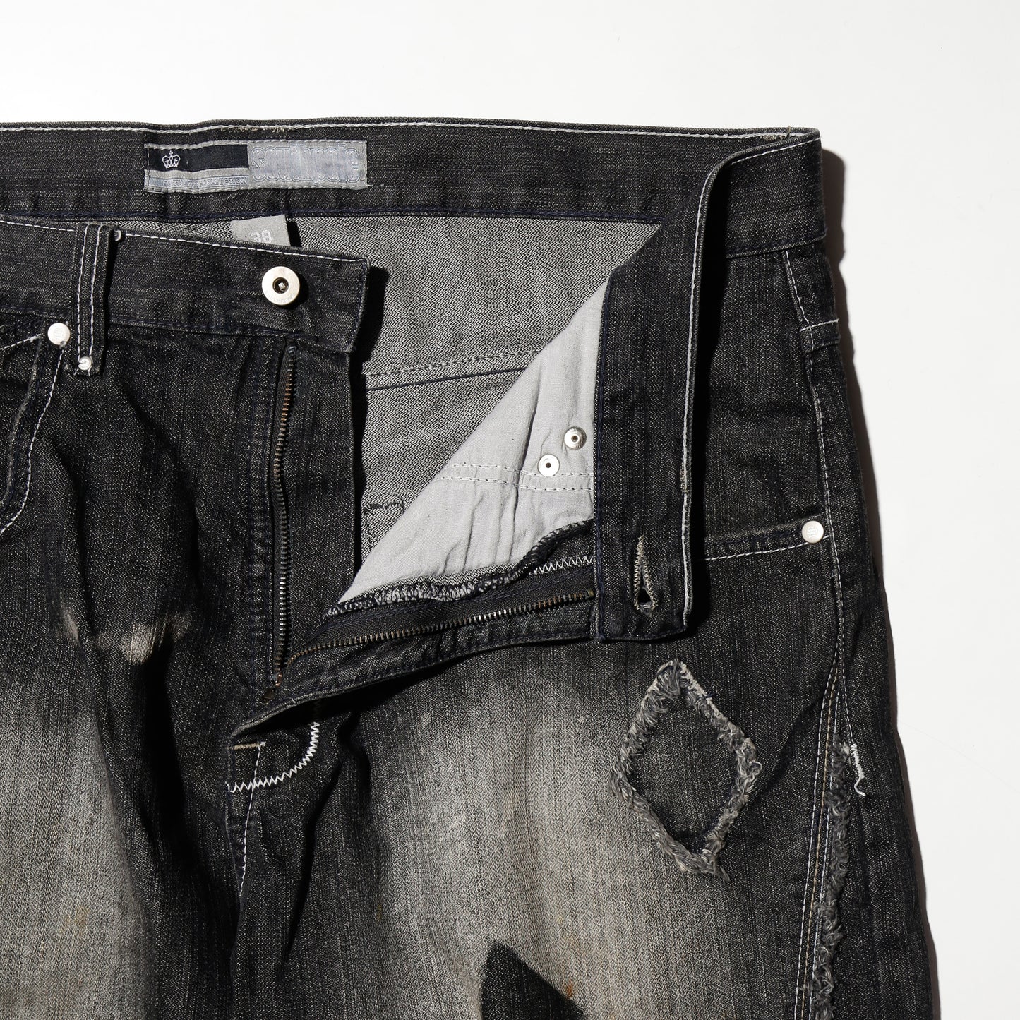 vintage south pole iron cross repaired baggy jeans