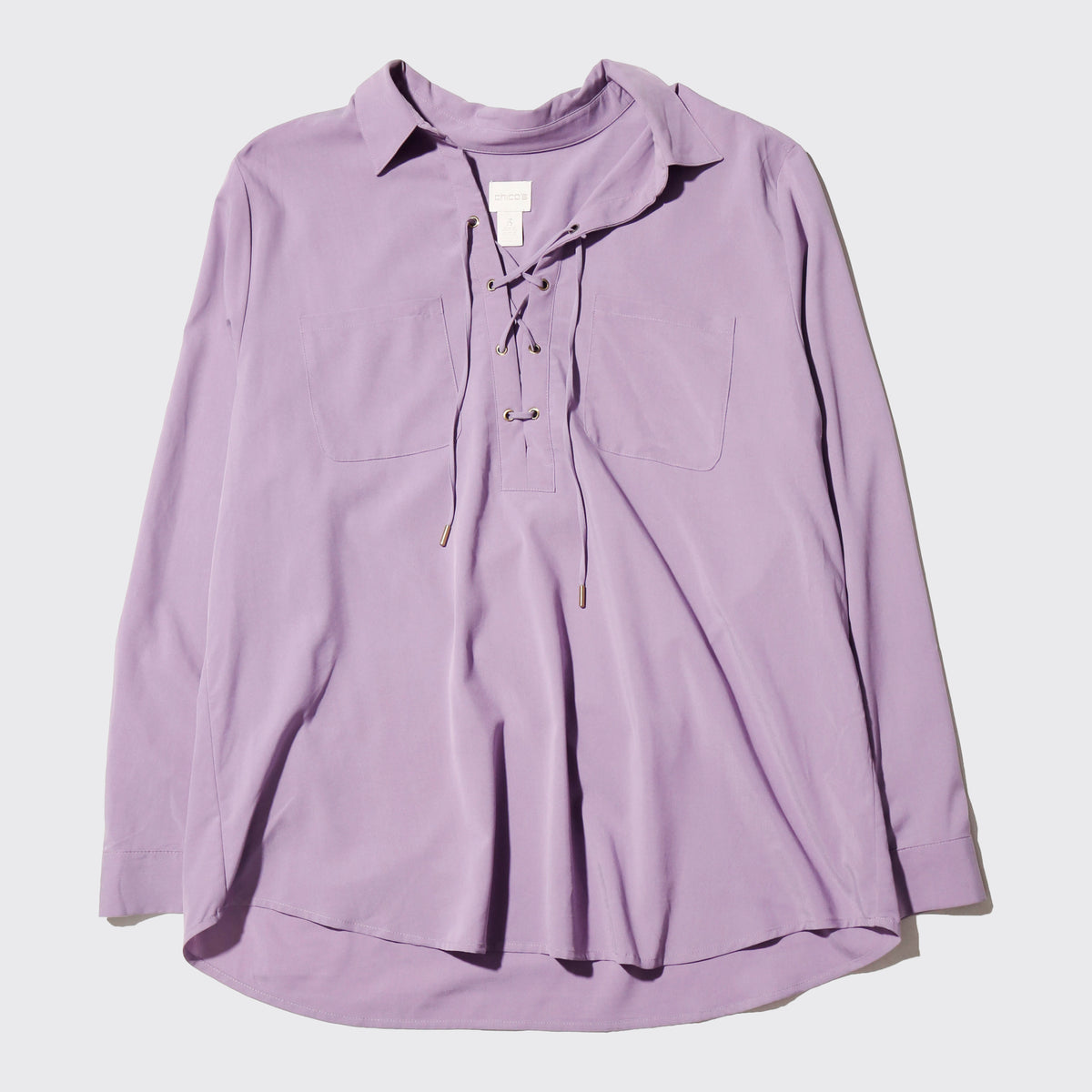 vintage chico's lace up lavender pullover