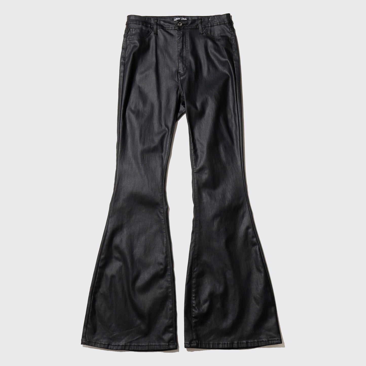 vintage low rise mega flare coating trousers