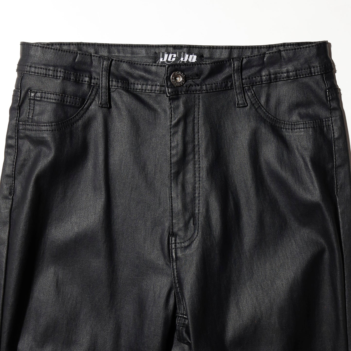 vintage low rise mega flare coating trousers