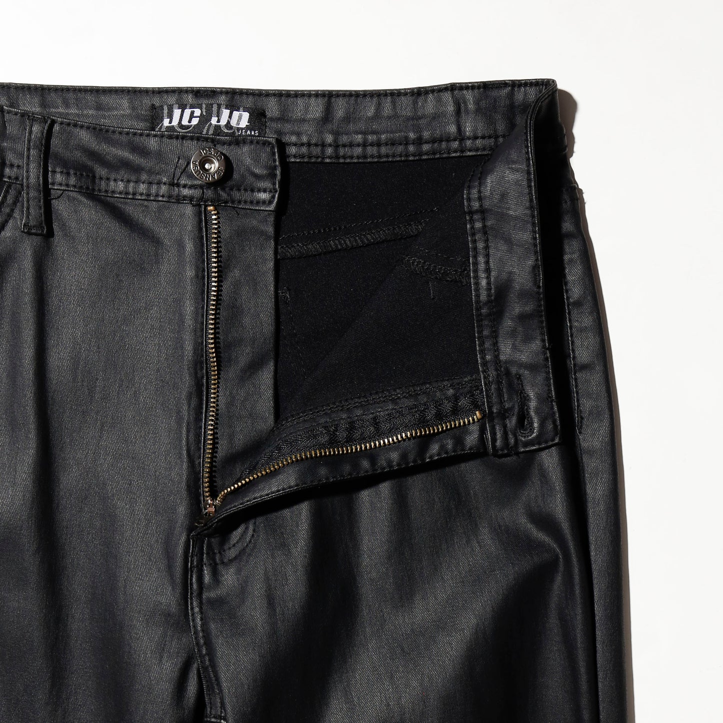 vintage low rise mega flare coating trousers