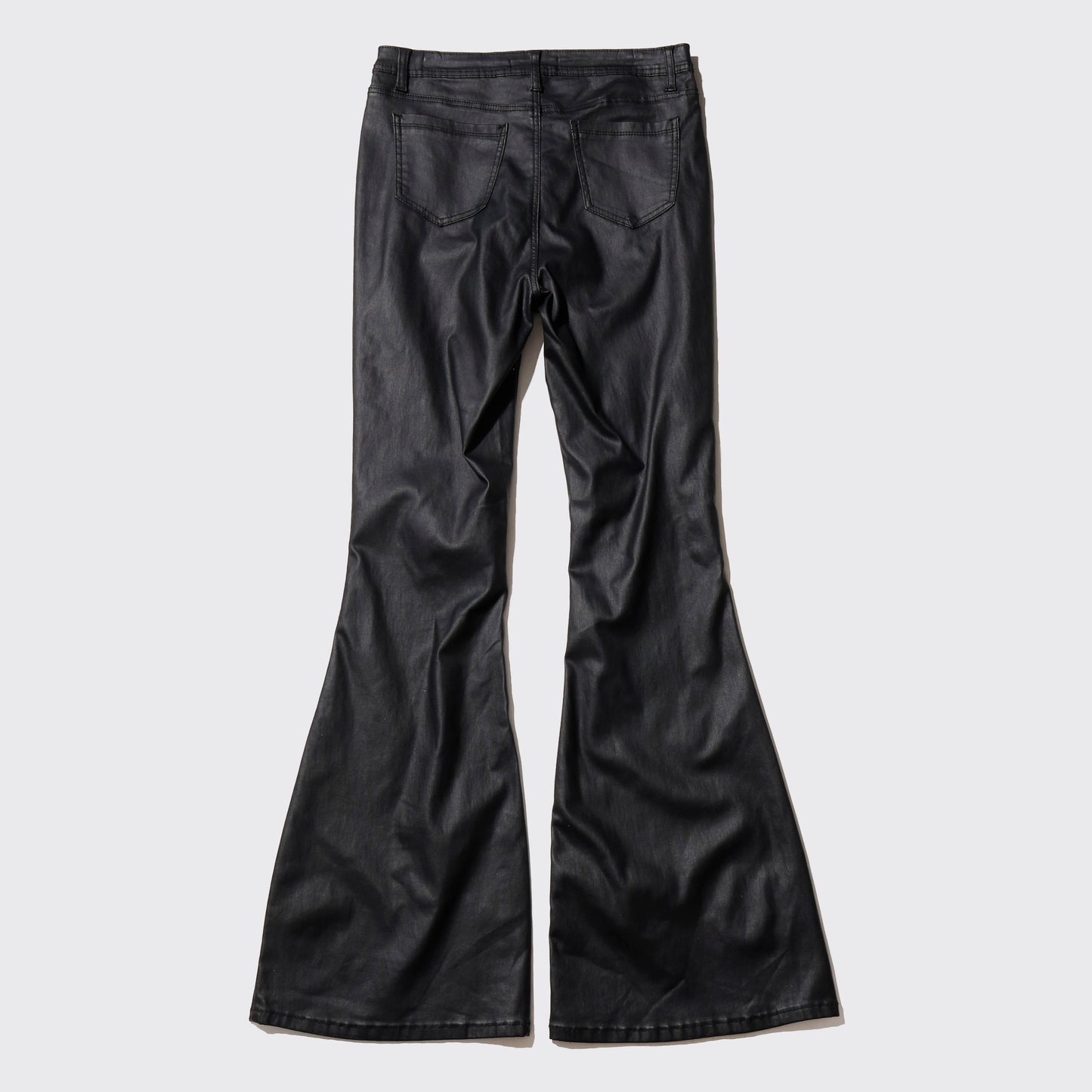 vintage low rise mega flare coating trousers