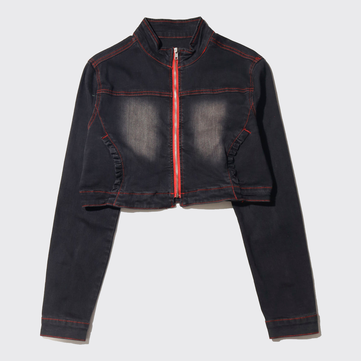 vintage zipped short truker jacket