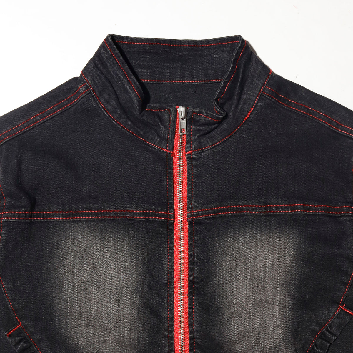 vintage zipped short truker jacket