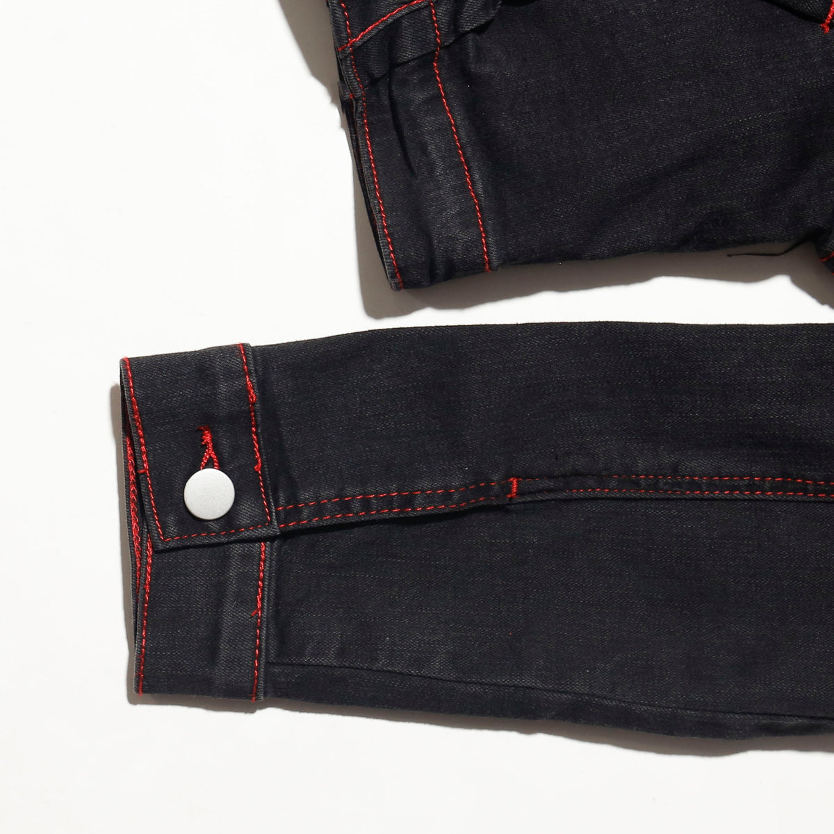 vintage zipped short truker jacket