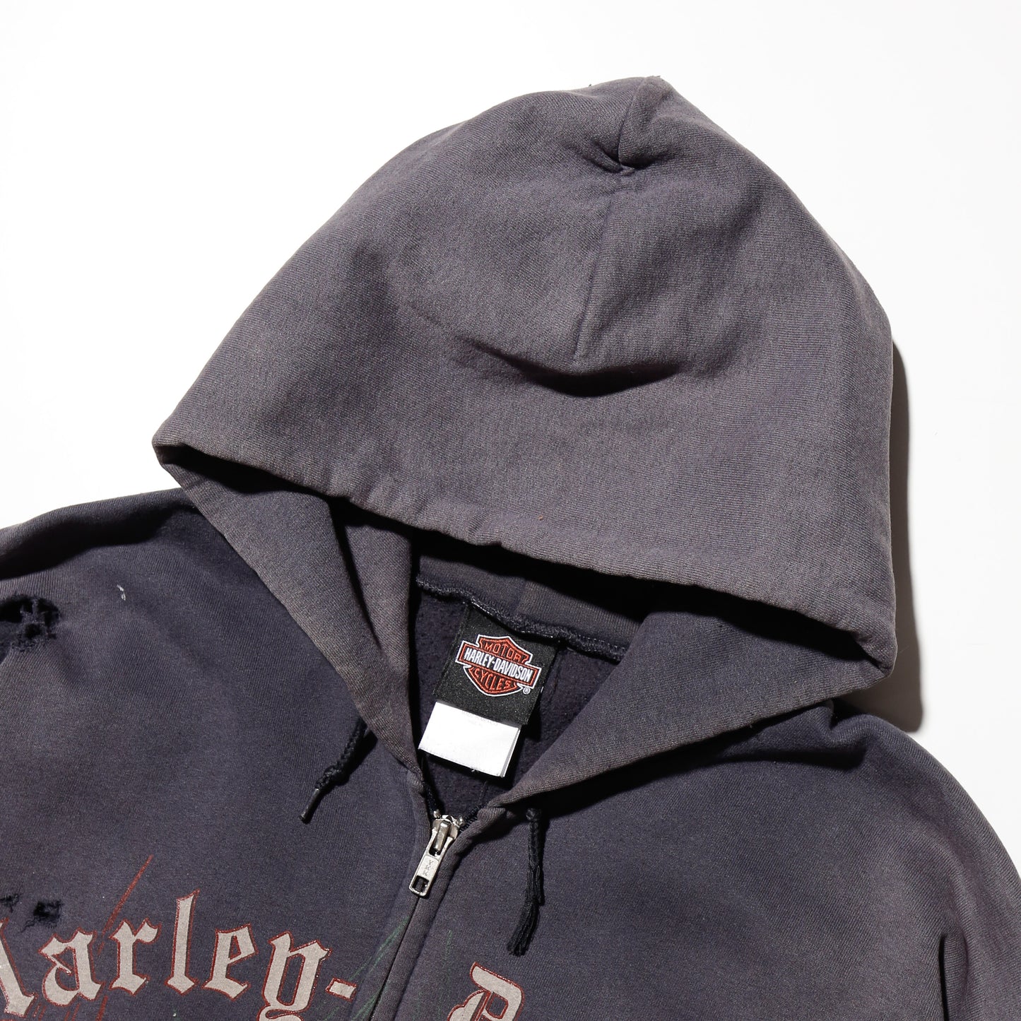 *one-off harley davidson skull broken hoodie