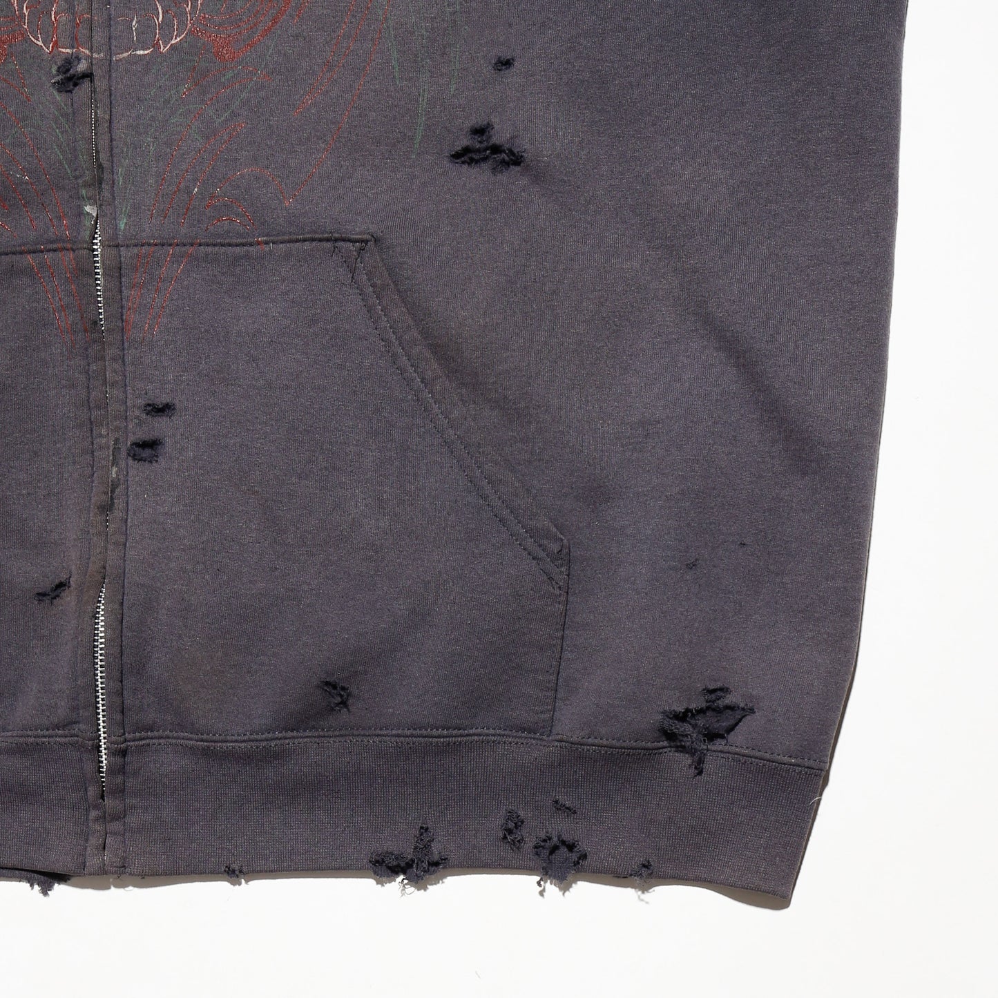 *one-off harley davidson skull broken hoodie