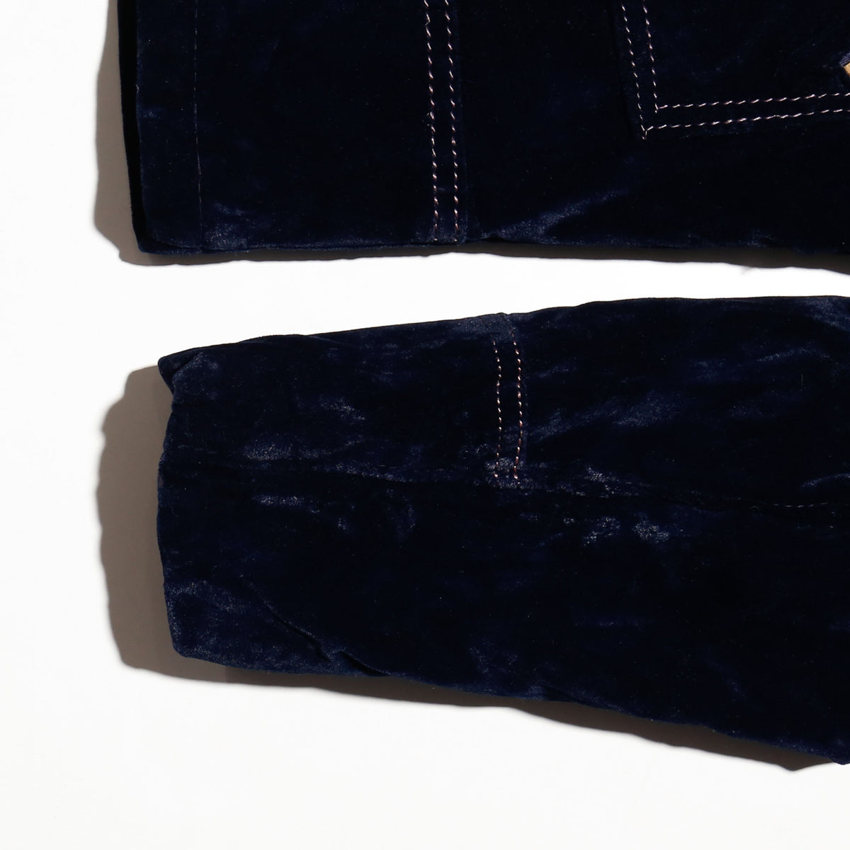 vintage 70's check collar velvet trucker jacket