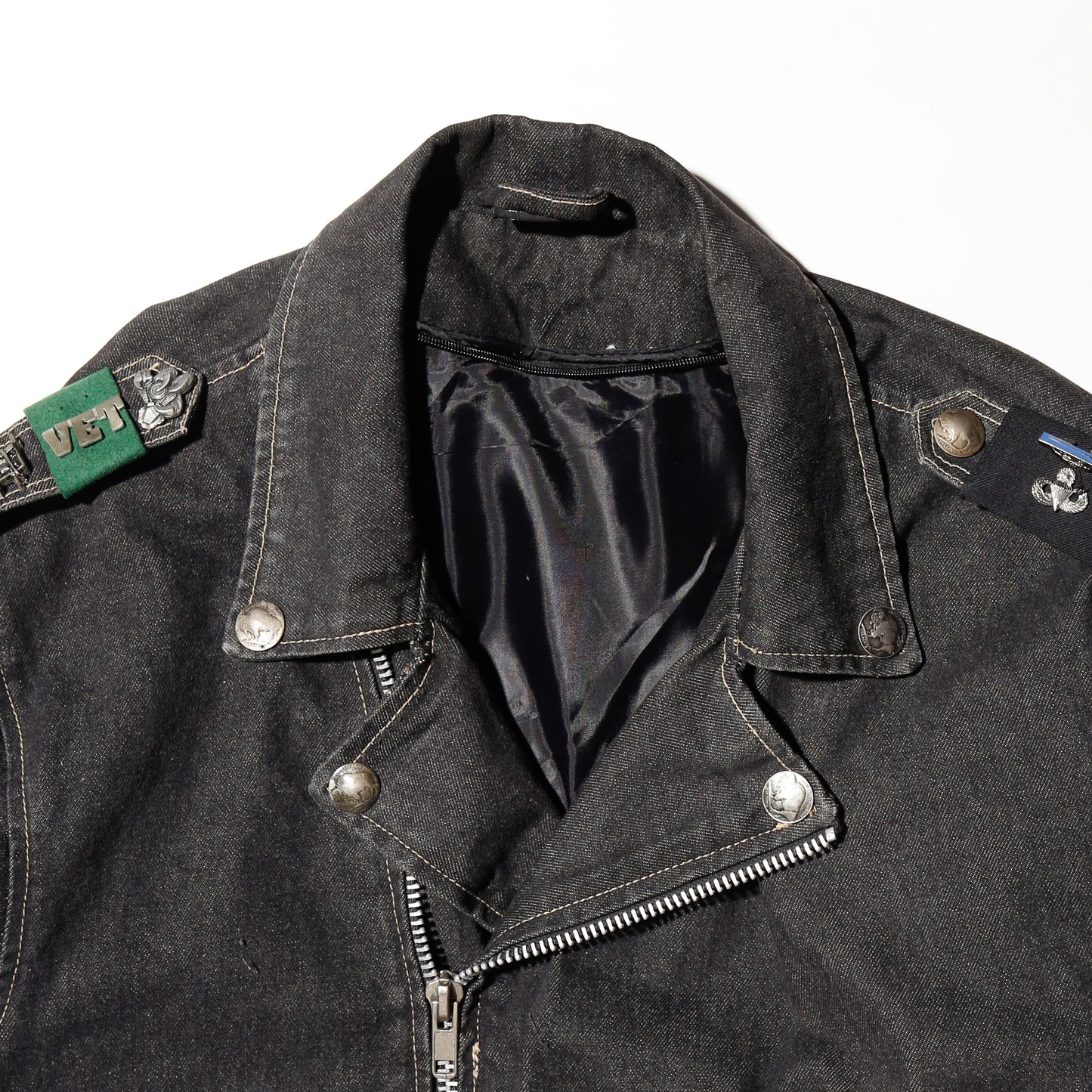 vintage custom loose denim riders jacket
