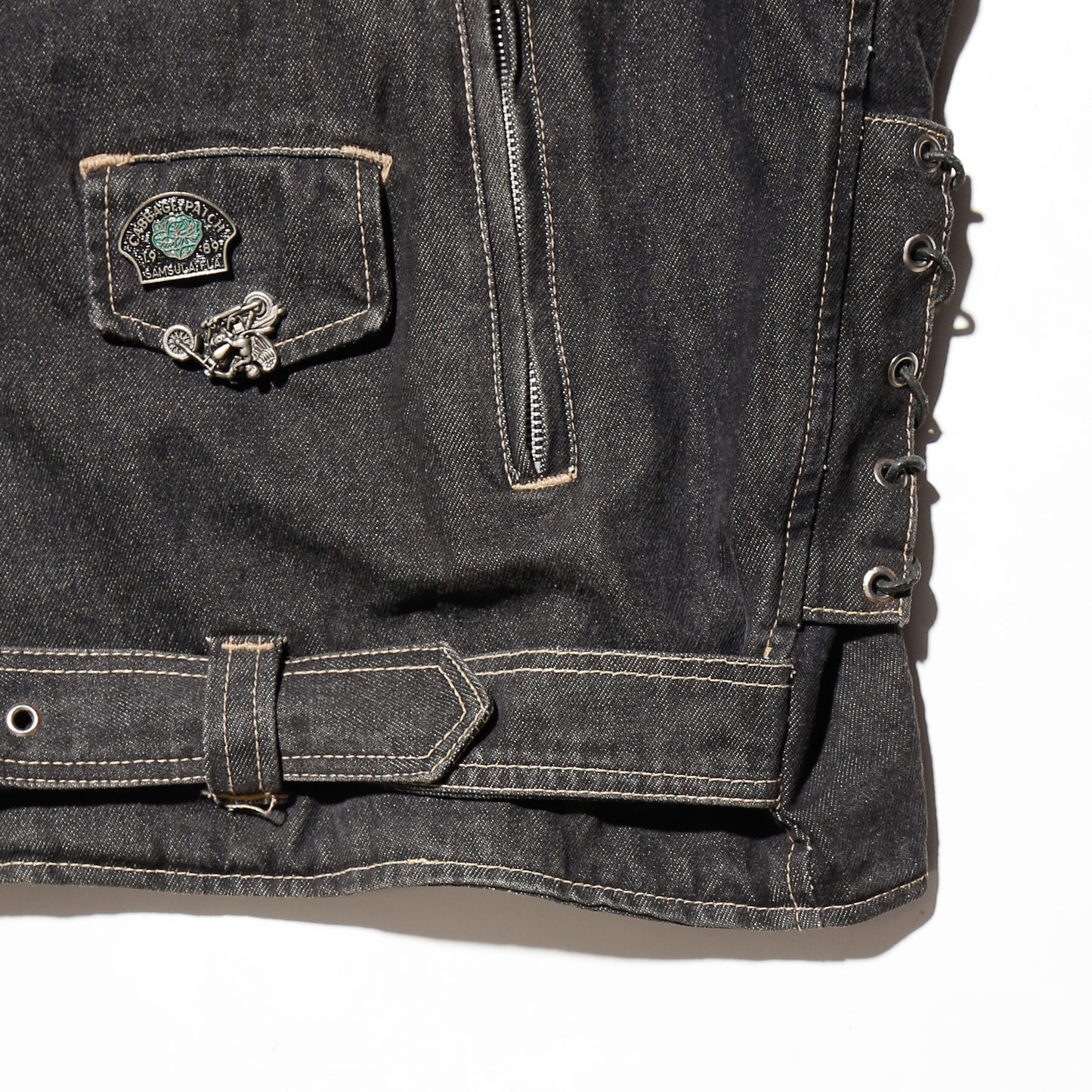 vintage custom loose denim riders jacket