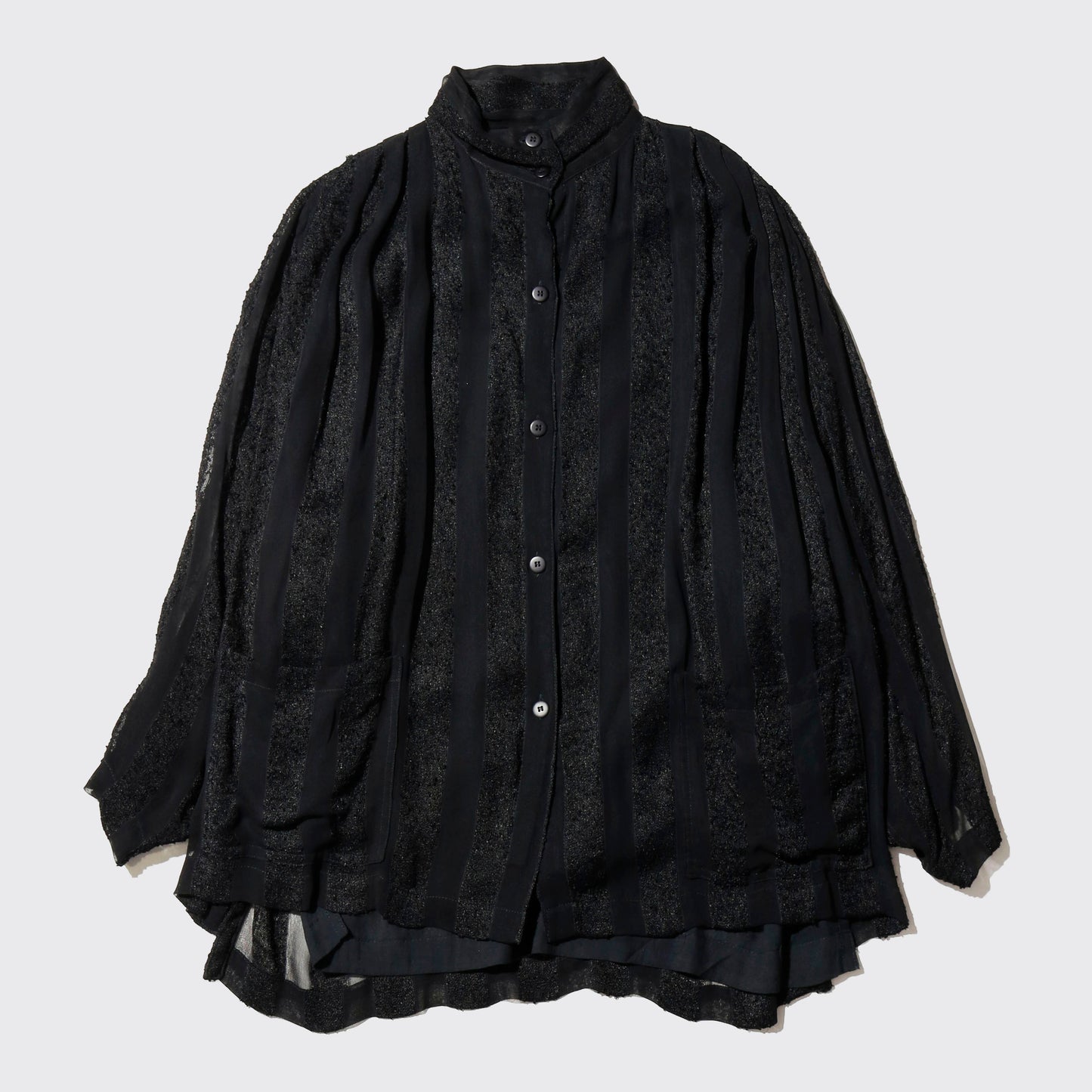 vintage sheer stripe drape rayon shirt