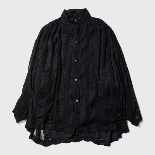 vintage sheer stripe drape rayon shirt