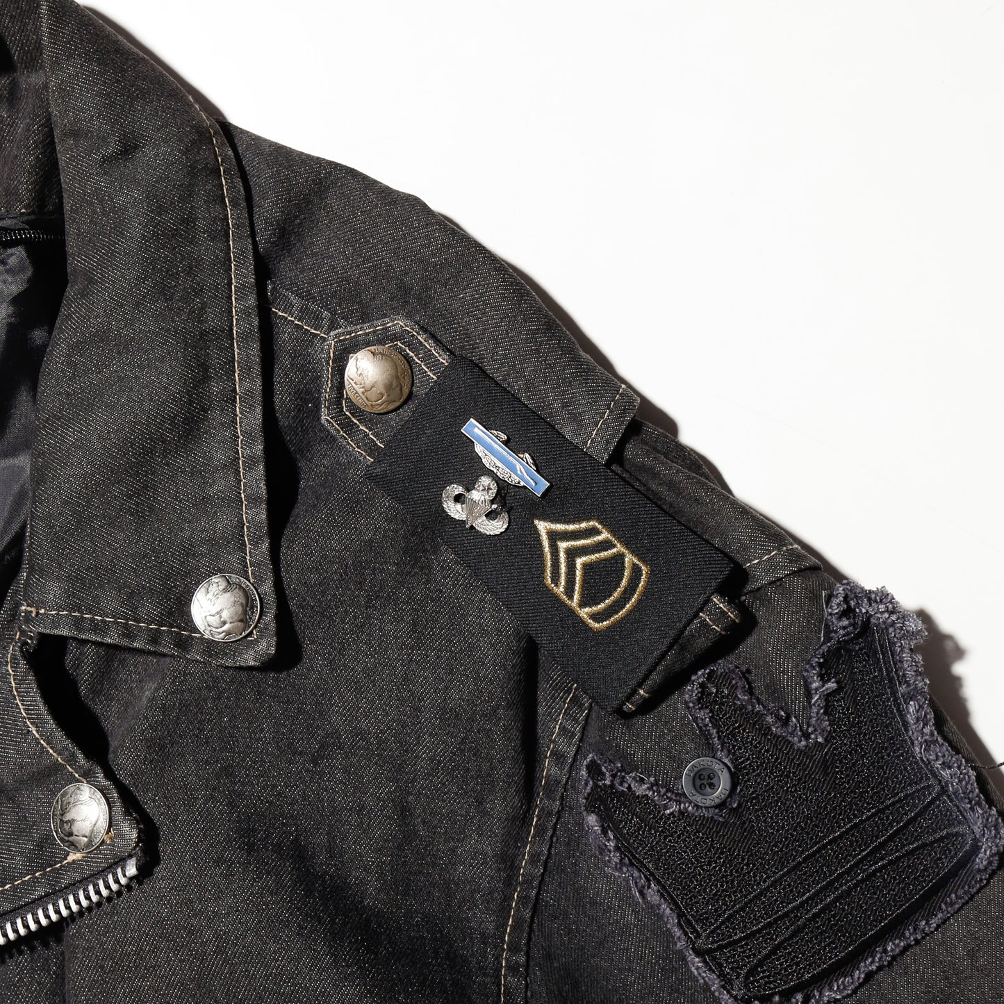 vintage custom loose denim riders jacket