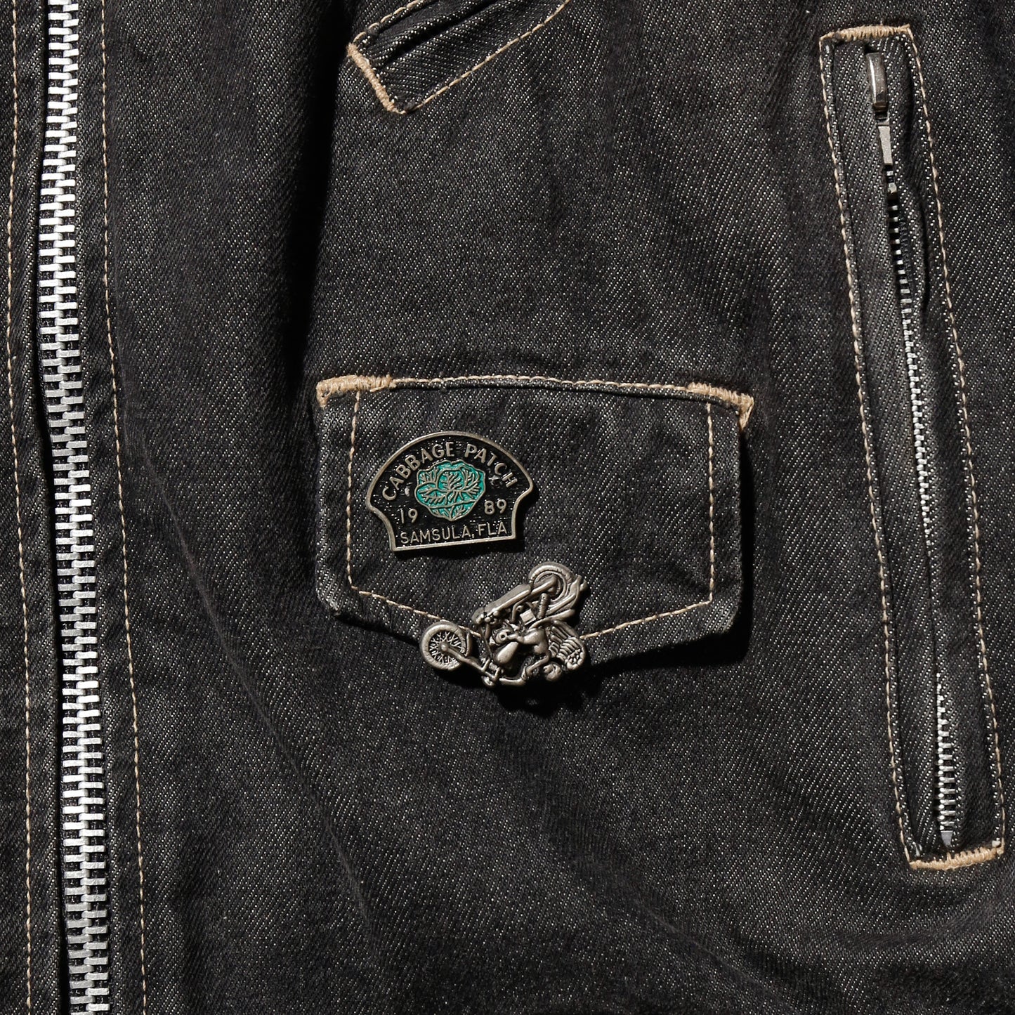 vintage custom loose denim riders jacket