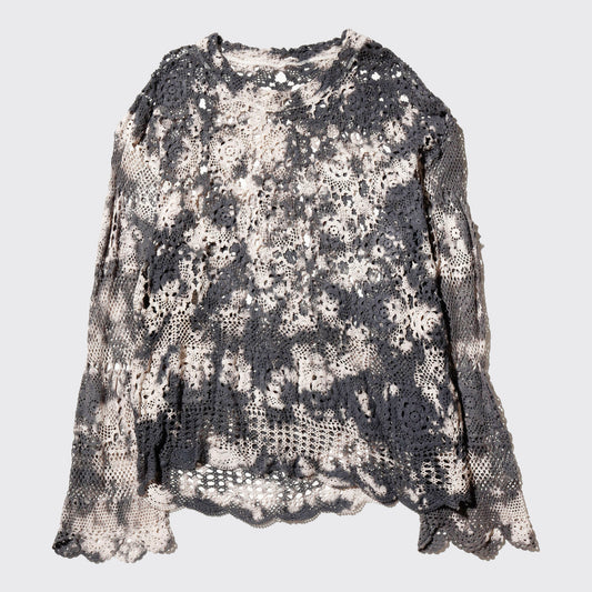 *one-off acid dye vintage lace up pullover